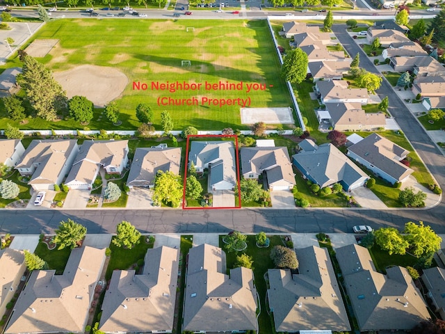 2526 E 62nd Ln, Spokane, WA 99223 - aerial perspective of suburban area featuring property boundaries highlighted