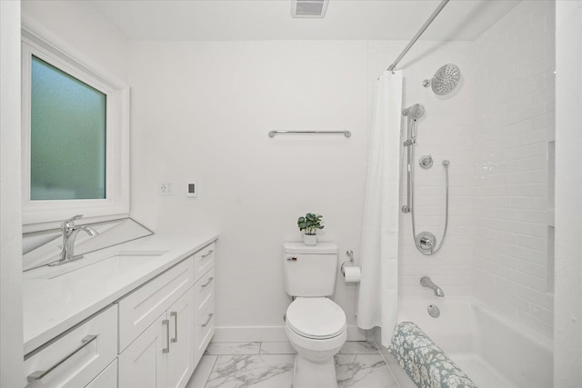 915 W 32nd Ave, Spokane, WA 99203 - full bath featuring marble finish flooring, shower / bath combo with shower curtain, and vanity