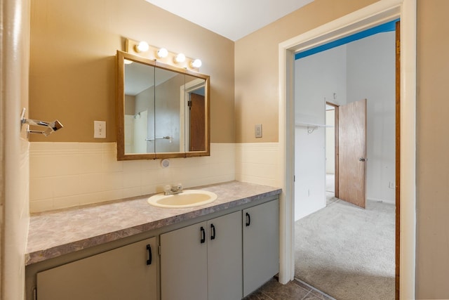 405 W 5th St, Sprague, WA 99204 - bathroom with vanity and a wainscoted wall