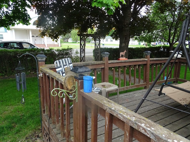 210 W Bartlett St, Oakesdale, WA 99158 - deck with a lawn