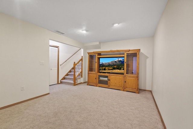 15618 N Chronicle Ct, Mead, WA 99021 - unfurnished living room featuring carpet flooring and stairway