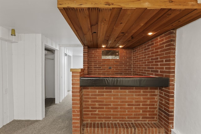 5804 N Maple St, Spokane, WA 99205 - bar featuring carpet flooring and wooden ceiling