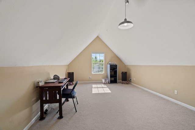 6610 S Echo Ridge St, Spokane, WA 99224 - office area with lofted ceiling and light carpet