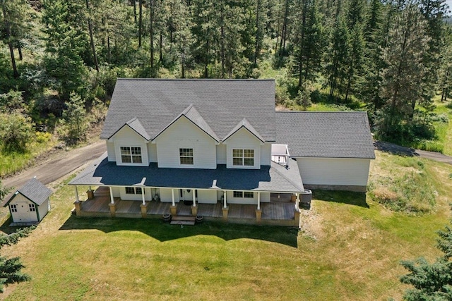 12710 E Kronquist Rd, Mead, WA 99021 - view of front facade with a front yard and a porch
