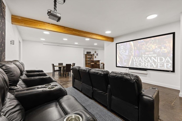 12710 E Kronquist Rd, Mead, WA 99021 - home theater with recessed lighting and beam ceiling