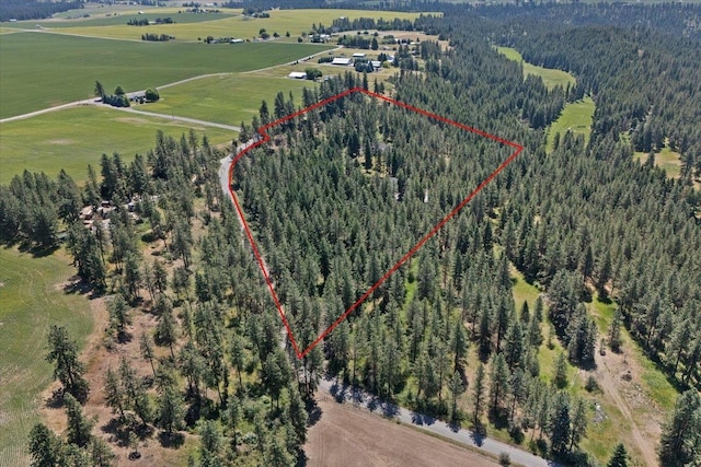 12710 E Kronquist Rd, Mead, WA 99021 - overview of rural landscape featuring a forest and property parcel outlined