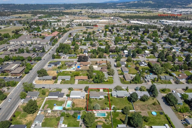 14006 E Cataldo Ave, Spokane Valley, WA 99216 - aerial view of property and surrounding area featuring property parcel outlined