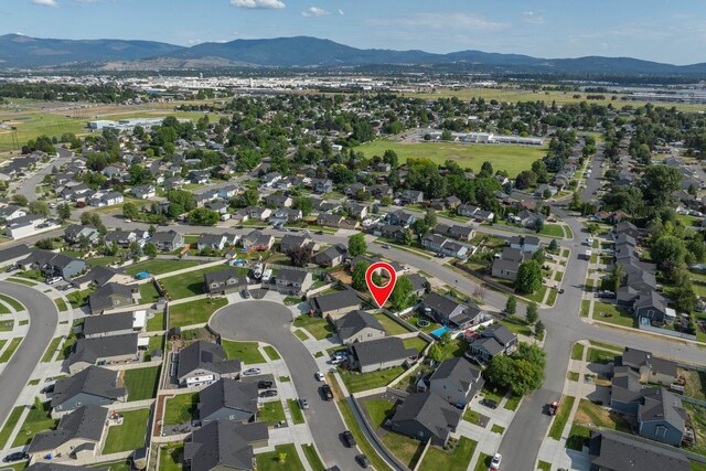 14520 E Everett Ct, Spokane Valley, WA 99216 - aerial view of property's location featuring mountains and nearby suburban area
