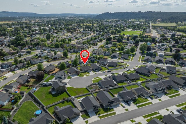 14520 E Everett Ct, Spokane Valley, WA 99216 - aerial view of property and surrounding area featuring nearby suburban area and mountains
