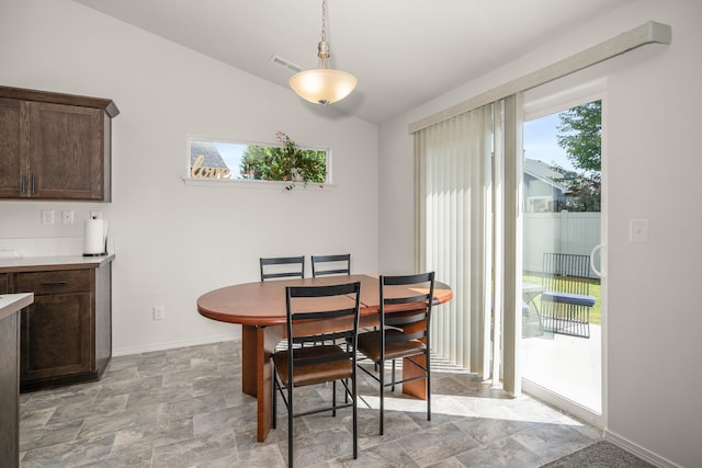 14520 E Everett Ct, Spokane Valley, WA 99216 - dining room with stone finish floors and lofted ceiling