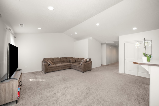 14520 E Everett Ct, Spokane Valley, WA 99216 - living area with carpet flooring, recessed lighting, and vaulted ceiling