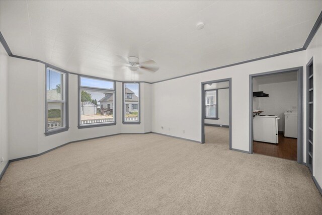 2003 W Mallon Ave, Spokane, WA 99201 - unfurnished bedroom with carpet floors, independent washer and dryer, and ceiling fan