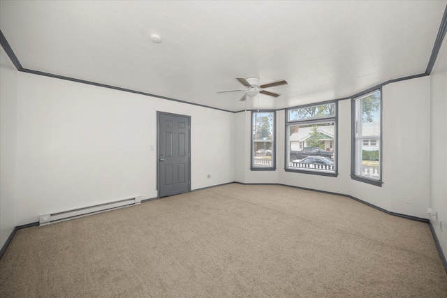 2003 W Mallon Ave, Spokane, WA 99201 - empty room with baseboard heating, a ceiling fan, and carpet