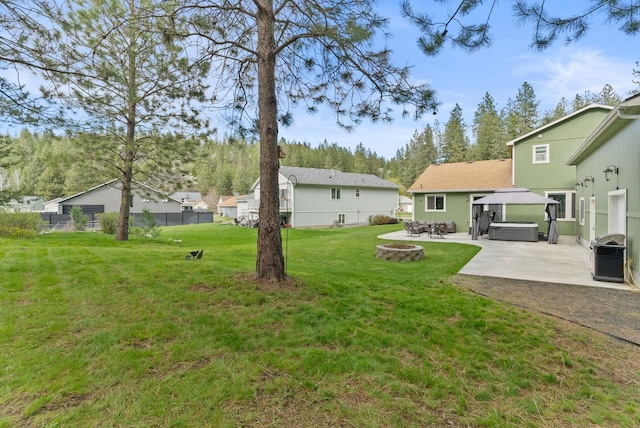 5981 Blackstone Way, Nine Mile Falls, WA 99026 - view of yard with a patio area, a gazebo, a fire pit, and a residential view