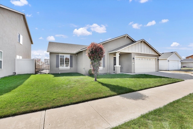 7316 S Dour St, Cheney, WA 99004 - ranch-style home featuring a garage, driveway, stucco siding, board and batten siding, and a gate