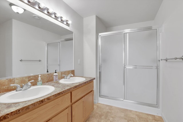 7316 S Dour St, Cheney, WA 99004 - bathroom featuring double vanity and a stall shower