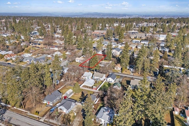1409 E 36th Ave, Spokane, WA 99203 - aerial overview of property's location featuring nearby suburban area and property boundaries highlighted