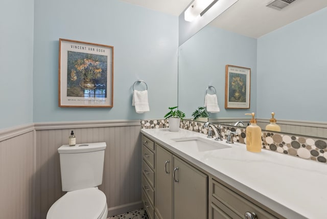 1827 S Arthur St, Spokane, WA 99203 - half bath featuring vanity and wainscoting