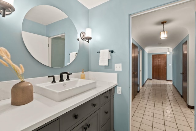 1827 S Arthur St, Spokane, WA 99203 - bathroom with tile patterned floors and vanity