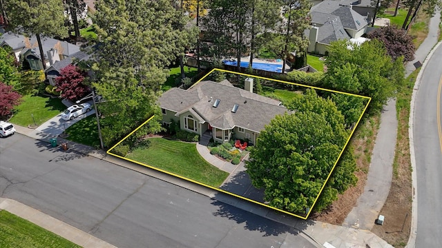 4307 S Apollo St, Spokane, WA 99223 - aerial perspective of suburban area featuring property boundaries highlighted