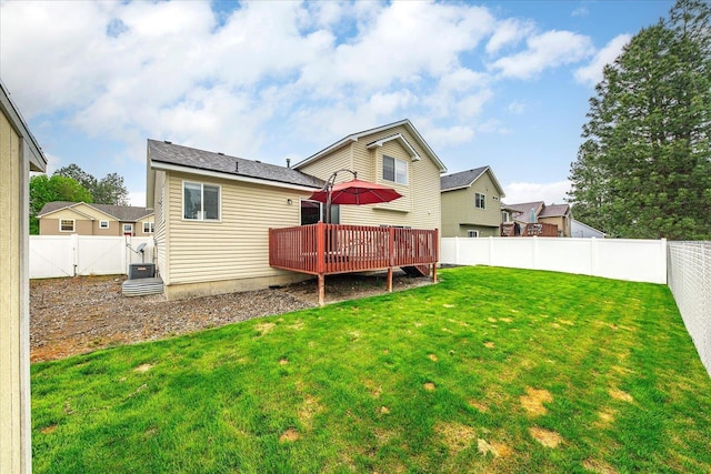 4031 S Bates Rd, Spokane Valley, WA 99206 - back of house featuring a fenced backyard, a deck, and a gate