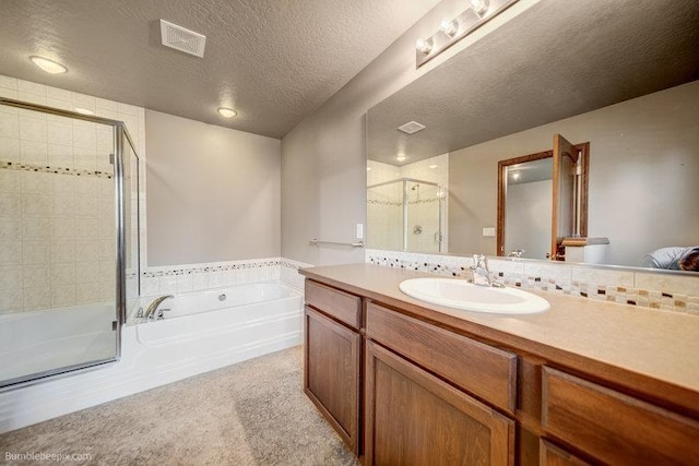 20051 E Meyers Ave, Liberty Lake, WA 99019 - bathroom featuring a bath, a stall shower, and vanity