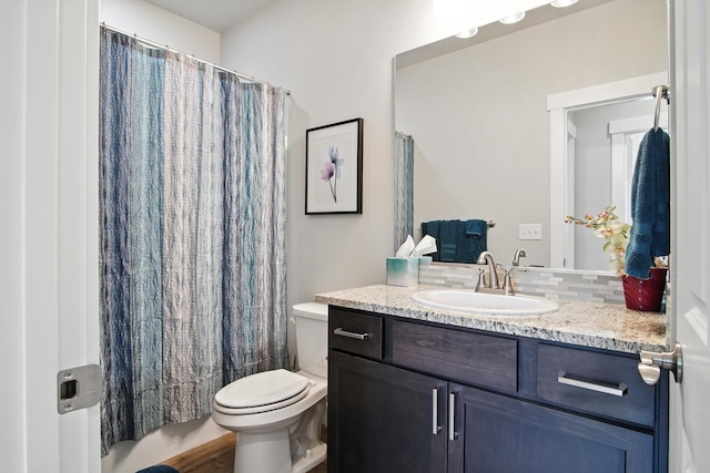2630 S Fairmont Estates Ct, Greenacres, WA 99016 - full bathroom with vanity, tasteful backsplash, and curtained shower