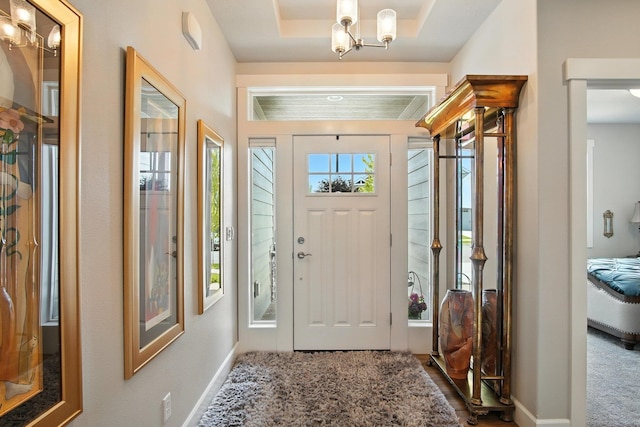 2630 S Fairmont Estates Ct, Greenacres, WA 99016 - entrance foyer with a chandelier and baseboards
