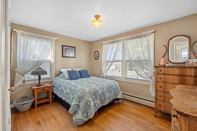 5204 N Belt St, Spokane, WA 99205 - bedroom featuring a baseboard heating unit and light wood finished floors