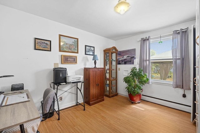 5204 N Belt St, Spokane, WA 99205 - office with a baseboard radiator and light wood-type flooring