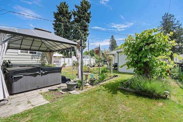5204 N Belt St, Spokane, WA 99205 - view of yard with a hot tub and a gazebo