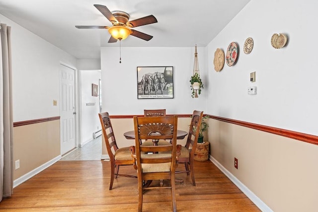 5204 N Belt St, Spokane, WA 99205 - dining area with a ceiling fan and light wood finished floors