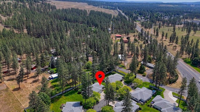 8410 N Pine Meadows Ln, Nine Mile Falls, WA 99026 - aerial view of property's location featuring a forest