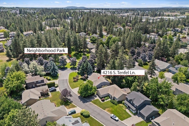 4216 S Tenfel Ln, Spokane, WA 99223 - aerial view of property's location with nearby suburban area