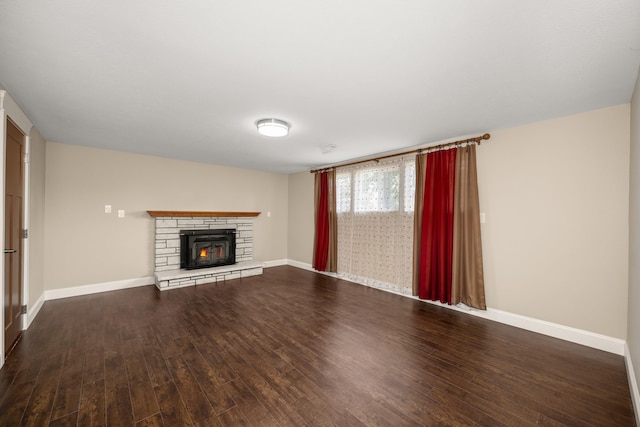 12925 E Valleyway Ave, Spokane Valley, WA 99216 - unfurnished living room with wood-type flooring and a stone fireplace