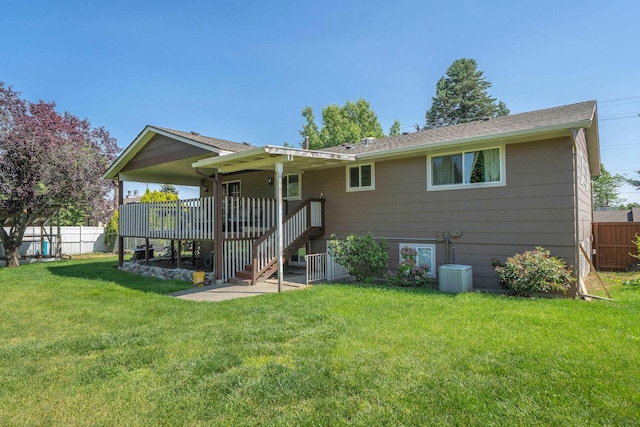 12925 E Valleyway Ave, Spokane Valley, WA 99216 - rear view of house featuring stairway and a deck