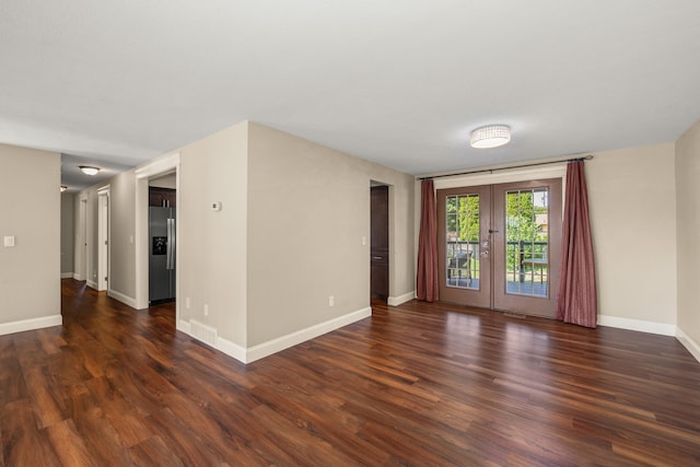 12925 E Valleyway Ave, Spokane Valley, WA 99216 - unfurnished room with french doors and dark wood-style floors