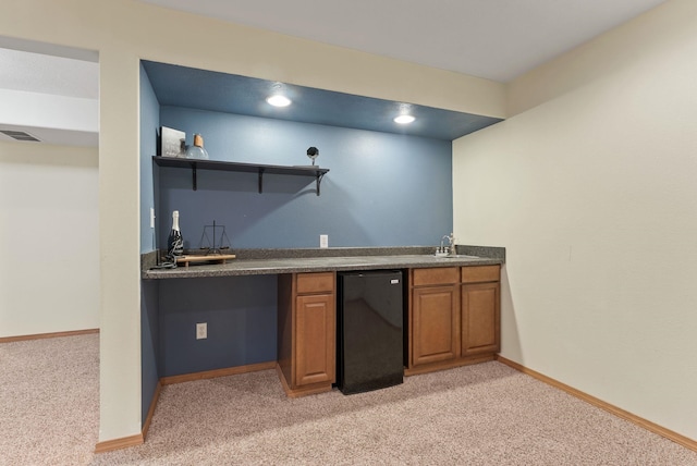12919 E 39th Ln, Spokane Valley, WA 99206 - indoor wet bar with fridge and light carpet