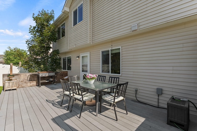 12919 E 39th Ln, Spokane Valley, WA 99206 - wooden terrace with outdoor dining area and grilling area