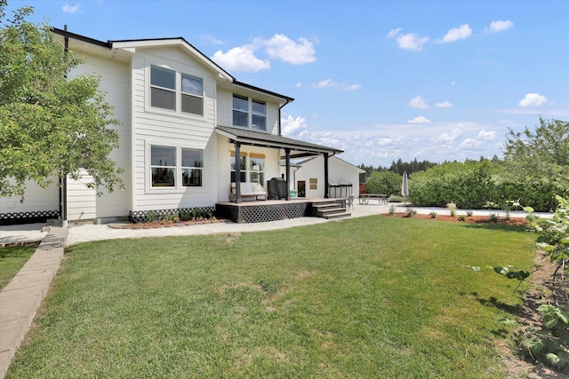 4669 Williams Valley Rd Unit D, Clayton, WA 99110 - rear view of house with a yard and covered porch