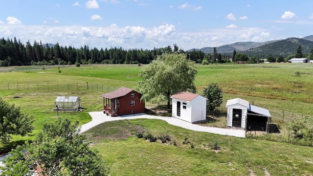 4669 Williams Valley Rd Unit D, Clayton, WA 99110 - view of yard featuring a view of countryside, a mountain view, and a storage unit