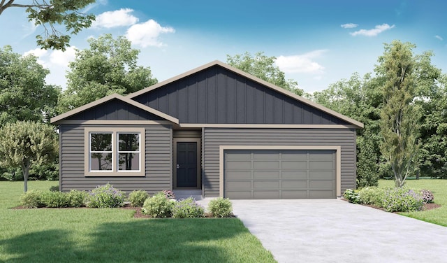 3904 S Keller Ln, Spokane Valley, WA 99206 - view of front of property with a garage, a front lawn, and driveway