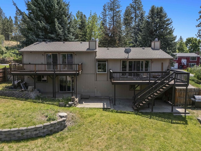 3114 W 20th Ave, Spokane, WA 99224 - back of property featuring a patio, a deck, and stairway