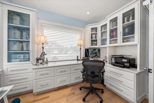 2605 S Cherrytree Ln, Spokane, WA 99203 - office with built in study area, light wood finished floors, and recessed lighting