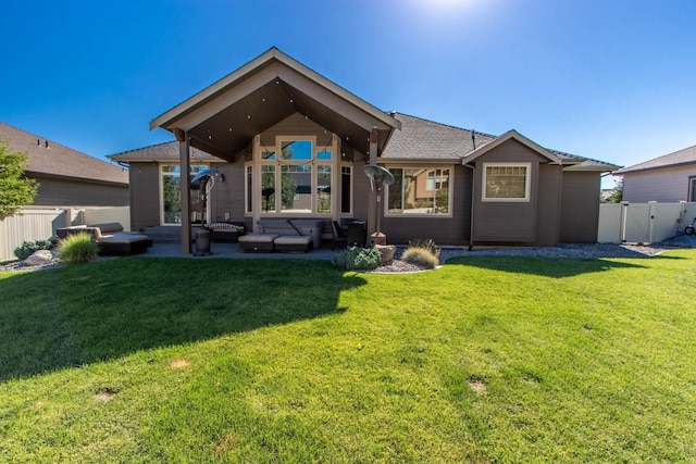 1119 N River Ridge Blvd, Spokane, WA 99224 - back of house featuring outdoor lounge area, a patio, and roof with shingles