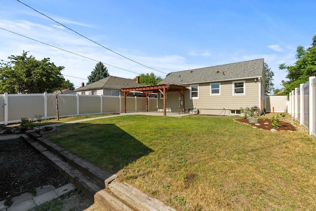 5130 N Stevens St, Spokane, WA 99205 - rear view of house with a pergola, a patio area, and a fenced backyard