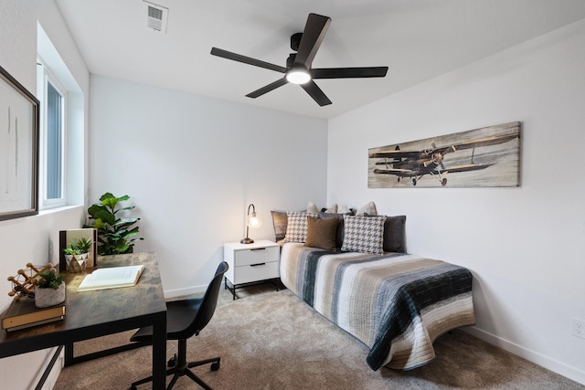 2009 W 9th Ave, Spokane, WA 99204 - carpeted bedroom with an office area and ceiling fan
