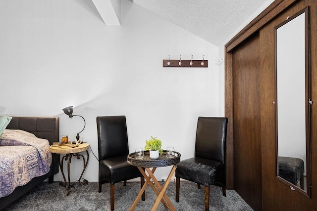 28600 N Mt Spokane Park Dr # 632, Mead, WA 99021 - carpeted bedroom featuring lofted ceiling and a textured ceiling