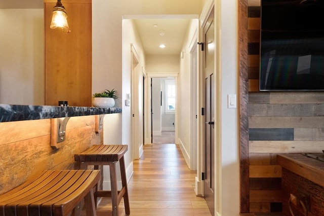24493 E Pinnacle Ct # D, Liberty Lake, WA 99019 - corridor with light wood-style floors and recessed lighting