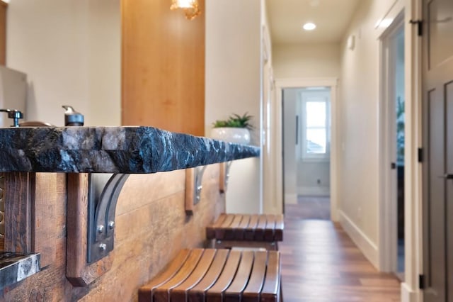 24493 E Pinnacle Ct # D, Liberty Lake, WA 99019 - bathroom with wood finished floors and recessed lighting